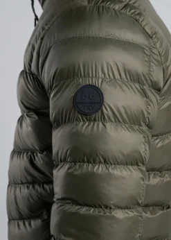 Tokyo Laundry Khaki Padded Funnel Neck Full Zip Jacket