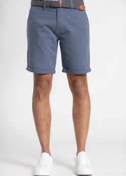 Tokyo Laundry Light Blue Cotton Belted Chino Shorts