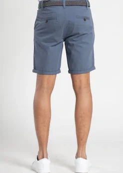 Tokyo Laundry Light Blue Cotton Belted Chino Shorts