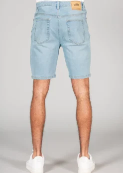 Tokyo Laundry Light Blue Cotton Blend Regular-Fit Denim Shorts