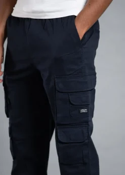 Tokyo Laundry Navy Belted Cotton Cargo Trousers