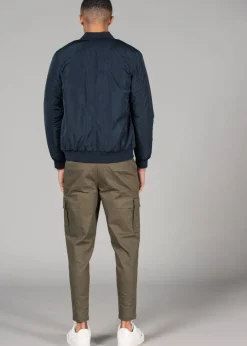 Tokyo Laundry Navy Bomber Jacket with Zip Fastening