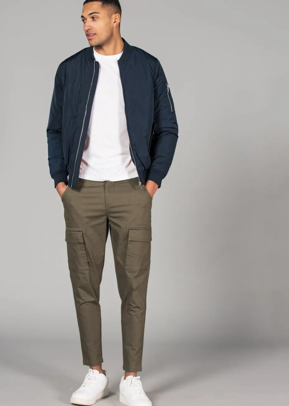 Tokyo Laundry Navy Bomber Jacket with Zip Fastening