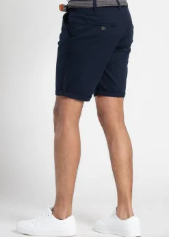 Tokyo Laundry Navy Cotton Belted Chino Shorts