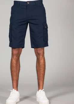 Tokyo Laundry Navy Cotton Cargo-Style Short with Pockets