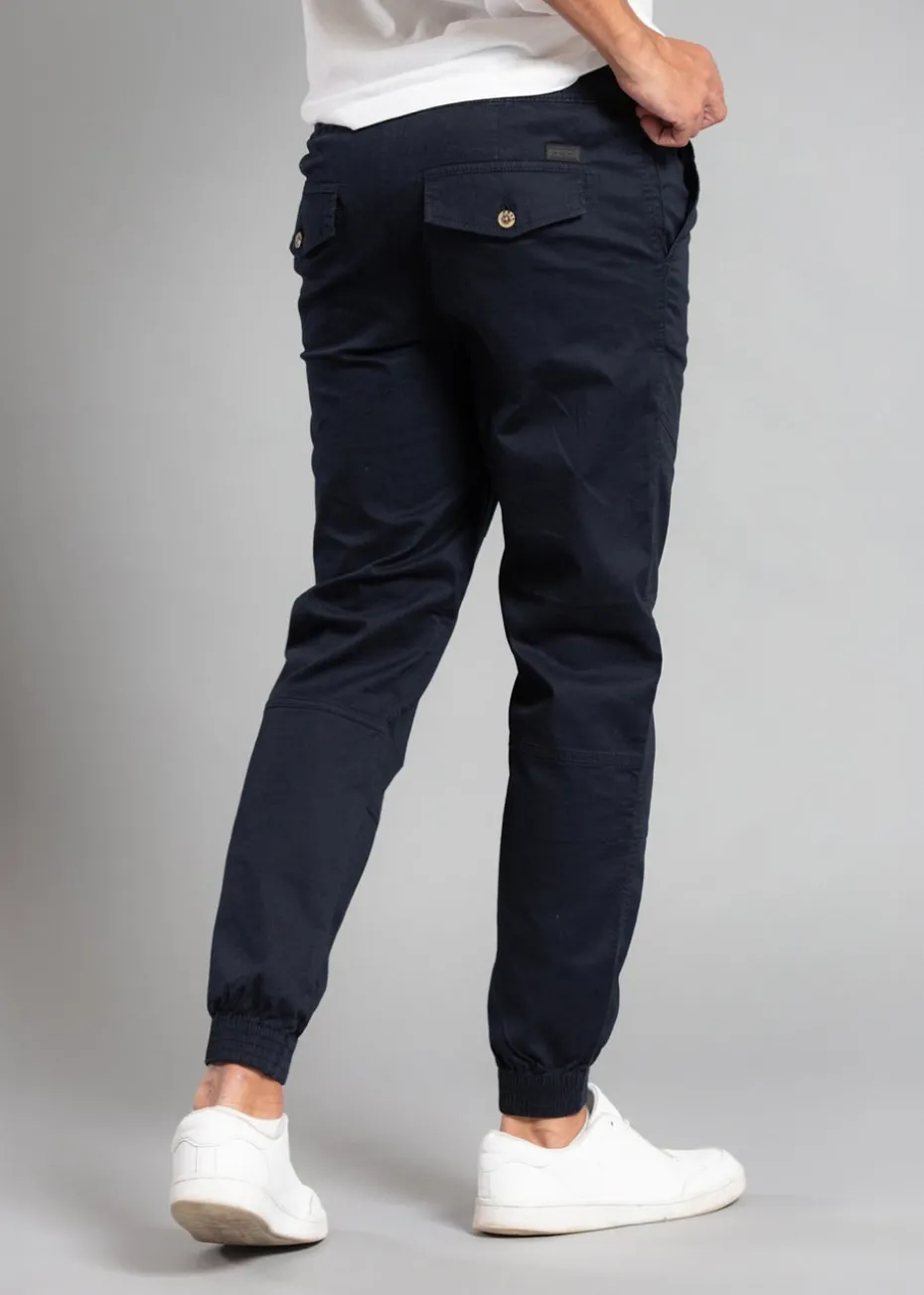 Tokyo Laundry Navy Cotton Cuffed Trouser