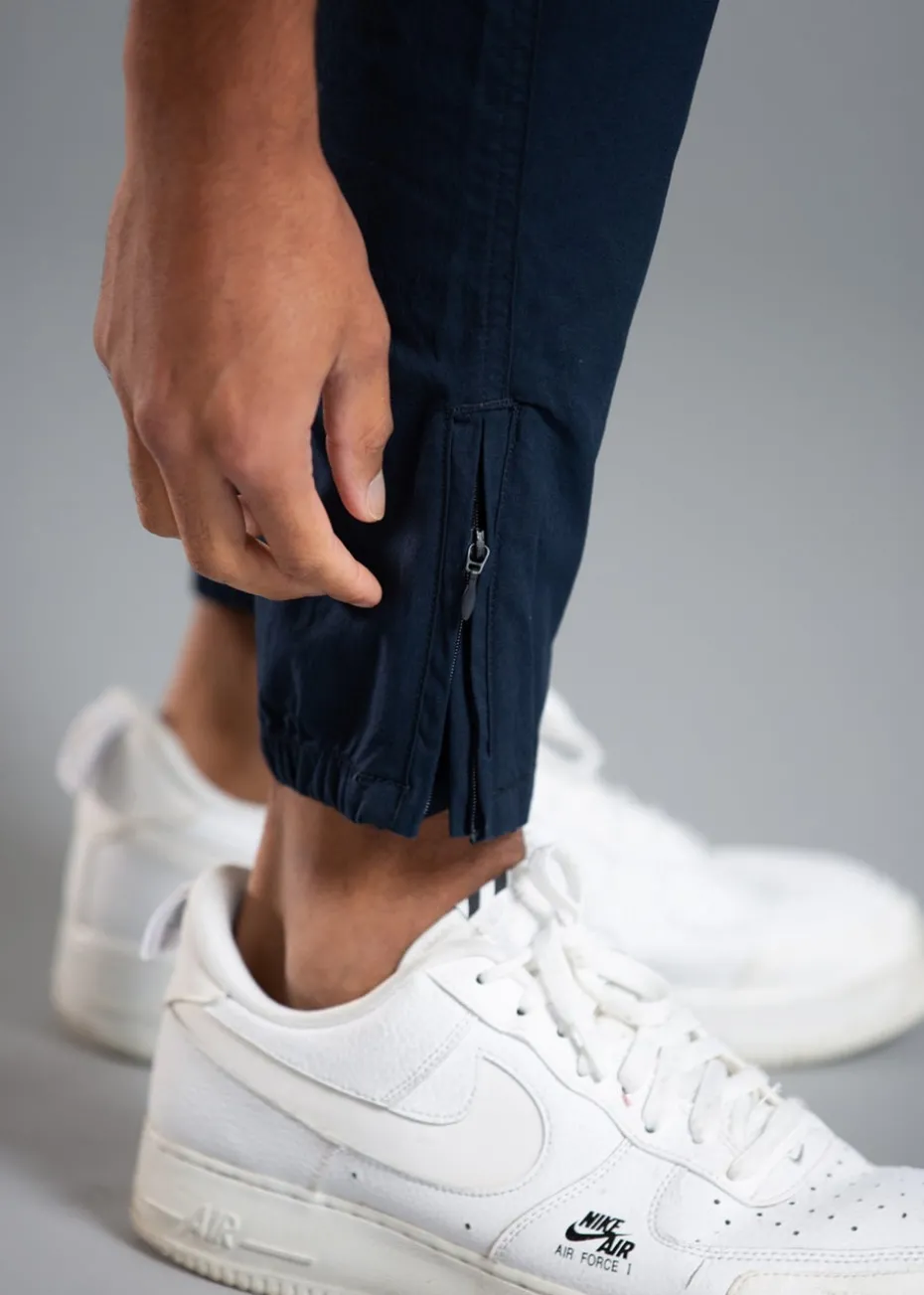 Tokyo Laundry Navy Cotton Blend Cargo Trousers with Zipped Hems