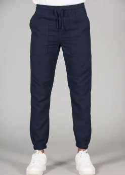 Tokyo Laundry Navy Linen Blend Classic Fit Trousers