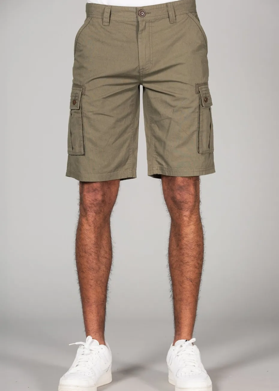 Tokyo Laundry Olive Cotton Cargo Style Short With Pockets