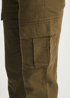 Tokyo Laundry Olive Linen Blend Cargo-Style Trousers