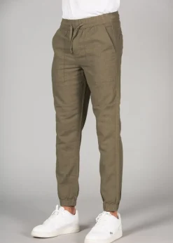 Tokyo Laundry Olive Linen Blend Classic Fit Trousers