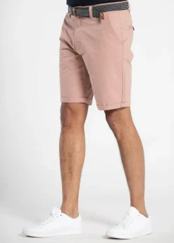 Tokyo Laundry Pink Cotton Belted Chino Shorts