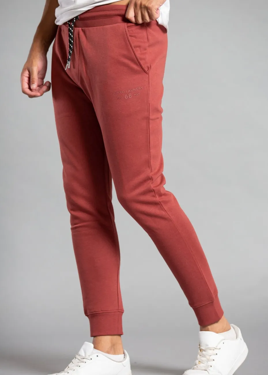 Tokyo Laundry Red Cotton Blend Staple Drawstring Joggers