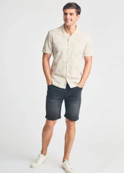 Tokyo Laundry Stone Cotton Printed Chambray Short Sleeve Shirt