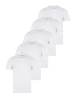 Tokyo Laundry White Cotton Short Sleeve T-Shirts 5-Pack