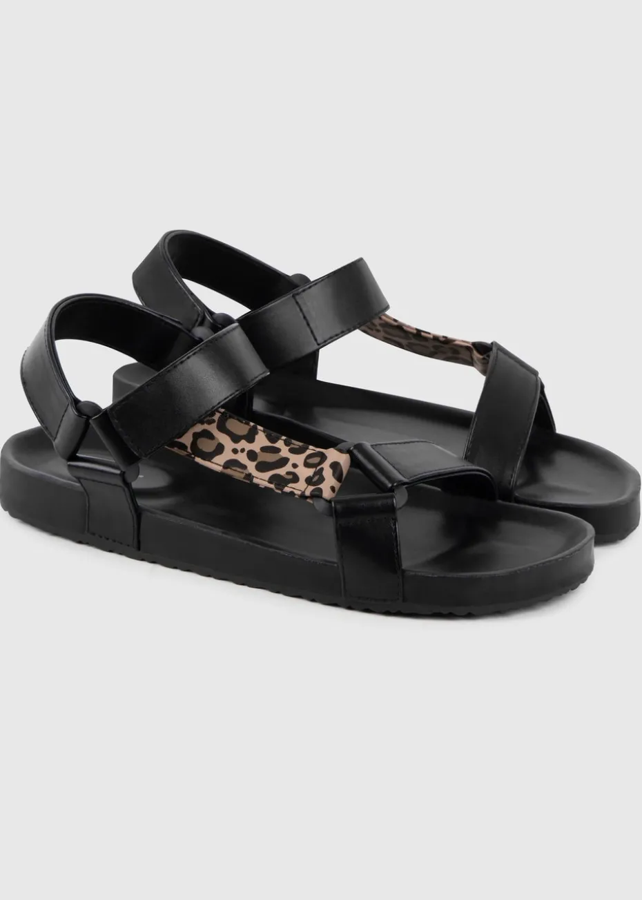Totes Black Walking Sandal