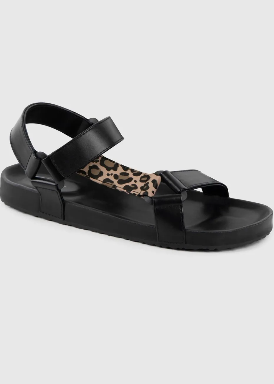 Totes Black Walking Sandal