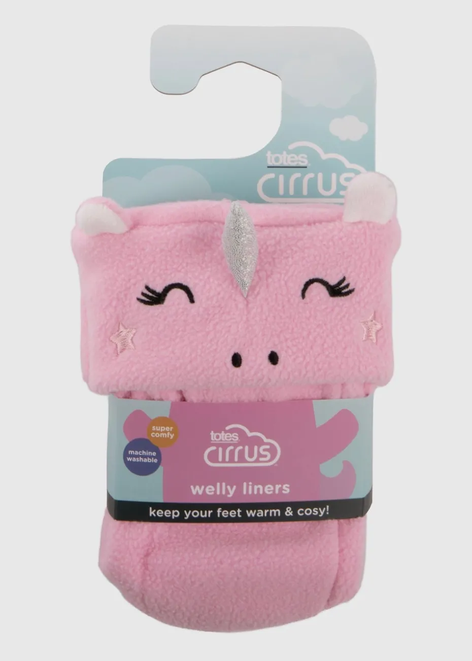 Totes Cirrus Pink Childrens Novelty Welly Liner