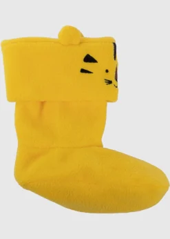 Totes Cirrus Yellow Childrens Novelty Welly Liner