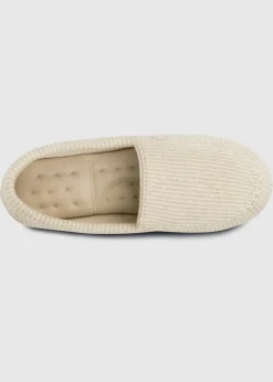 Totes Isotoner Beige Textured Moccasin Slipper