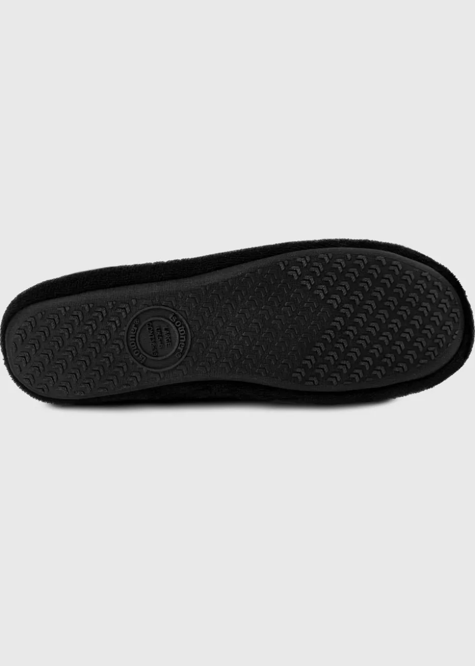 Totes Isotoner Black Terry Ballerina Slippers