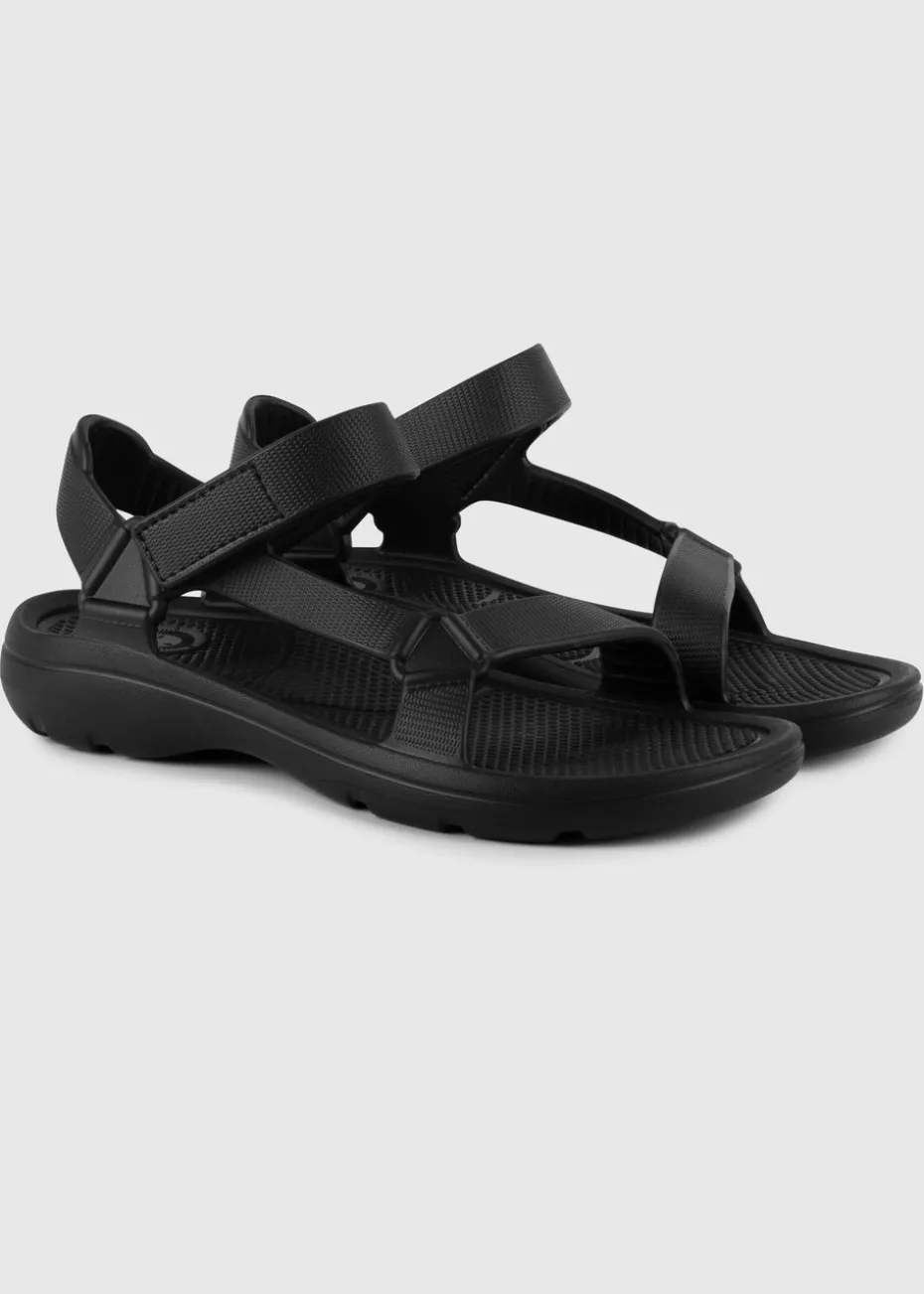 Totes Isotoner Black Velcro Sport Sandal