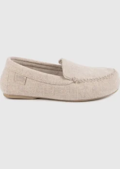 Totes Isotoner Cream Textured Moccasin Slipper