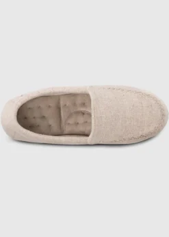 Totes Isotoner Cream Textured Moccasin Slipper