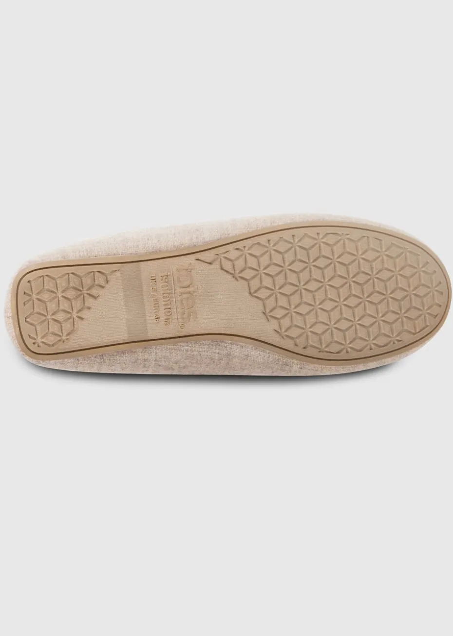 Totes Isotoner Cream Textured Moccasin Slipper