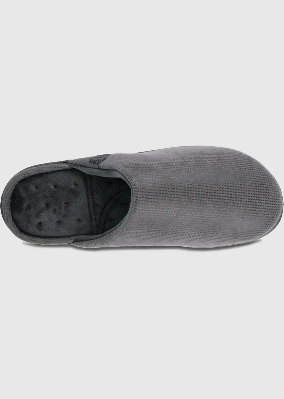 Totes Isotoner Grey Square Patterned Smart Mule Slipper