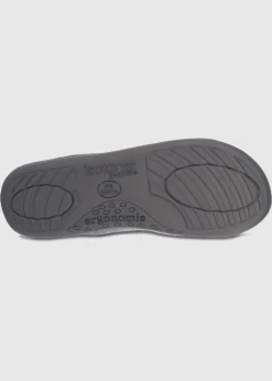 Totes Isotoner Grey Square Patterned Smart Mule Slipper