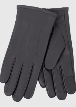 Totes Isotoner Grey Three Point Leather Glove