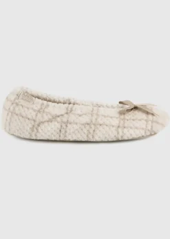 Totes Isotoner Natural Ladies Popcorn Ballet Slippers