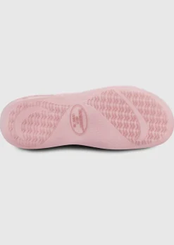 Totes Isotoner Pink Popcorn Turnover Open Toe Slippers