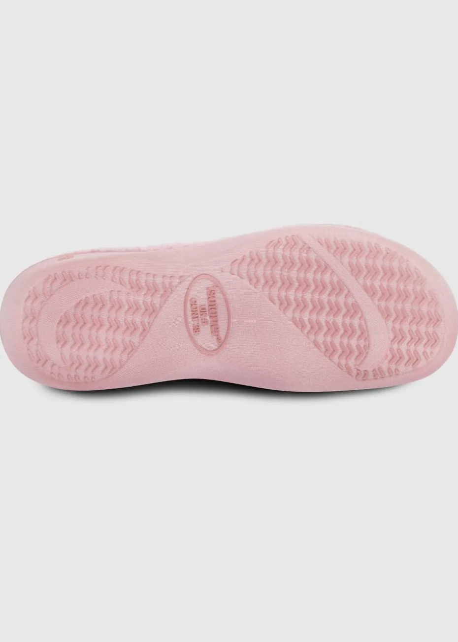Totes Isotoner Pink Popcorn Turnover Open Toe Slippers