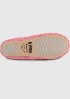 Totes Isotoner Pink Popcorn Terry Ballet Slippers