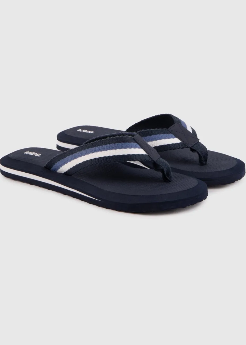 Totes Navy Tape Toe Post Sandal