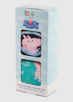 Totes Peppa Pig Childrens Novelty Original Slipper Sock (Twin Pack)