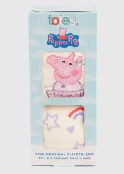 Totes Peppa Pig Childrens Novelty Original Slipper Sock (Twin Pack)