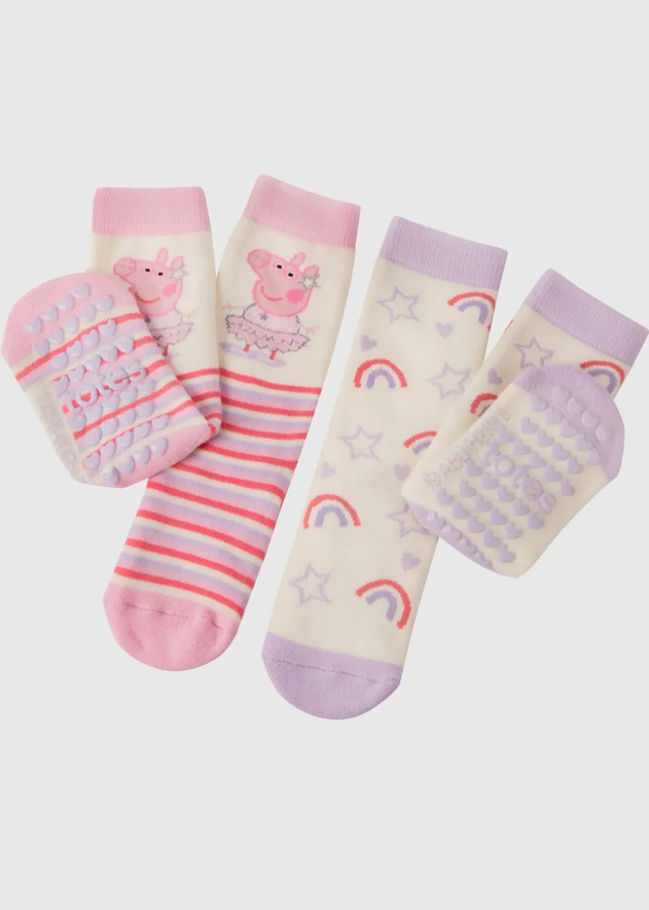 Totes Peppa Pig Childrens Novelty Original Slipper Sock (Twin Pack)