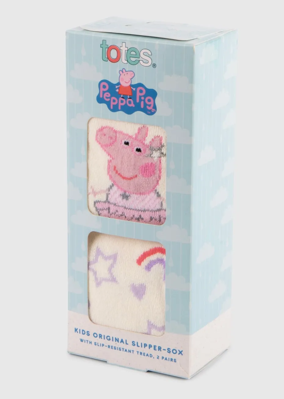 Totes Peppa Pig Childrens Novelty Original Slipper Sock (Twin Pack)