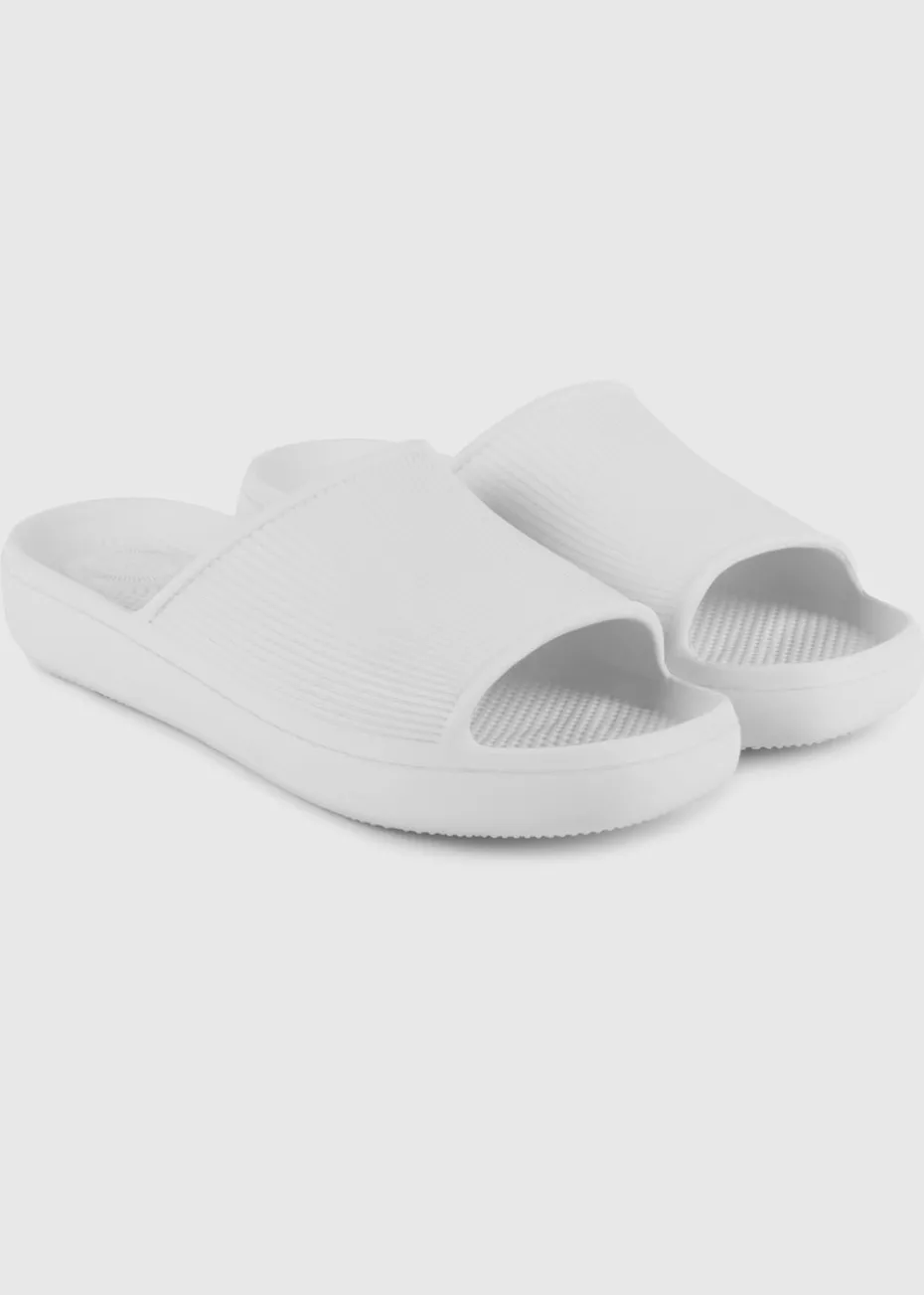 Totes Solbounce White Ribbed Slider