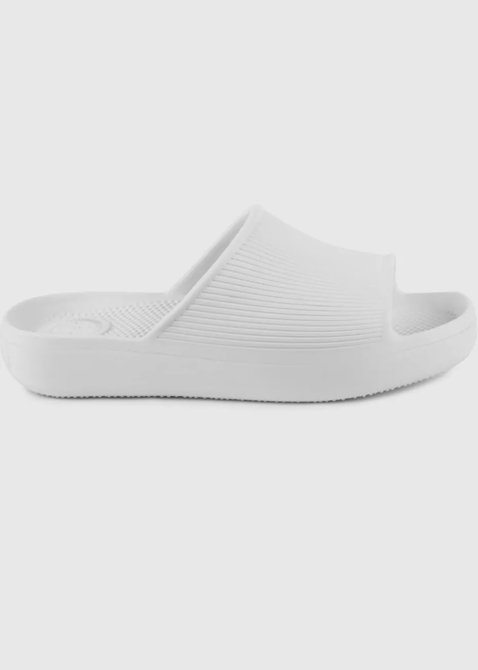 Totes Solbounce White Ribbed Slider