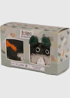 Totes Toasties Green Boys Super Soft Slipper Socks (Twin Pack)