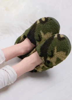 Totes Toasties Green Boys Short Full Back Slippers