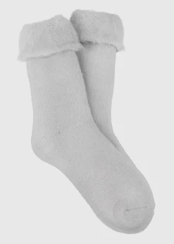 Totes Toasties Grey Ladies Thermal Brushed Bed Sock