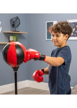 Toyrific Black/Red Medium Punch Ball With Gloves