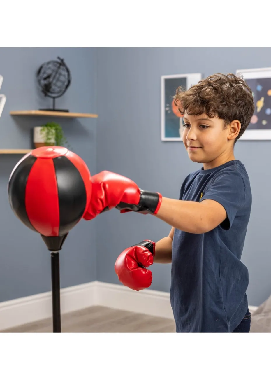 Toyrific Black/Red Medium Punch Ball With Gloves