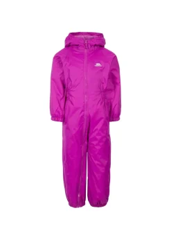 Trespass Baby Purple Button Rain Suit (1-2yrs)