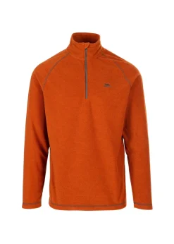Trespass Burnt Orange Keynote Anti Pilling 1/4 Zip Fleece Top
